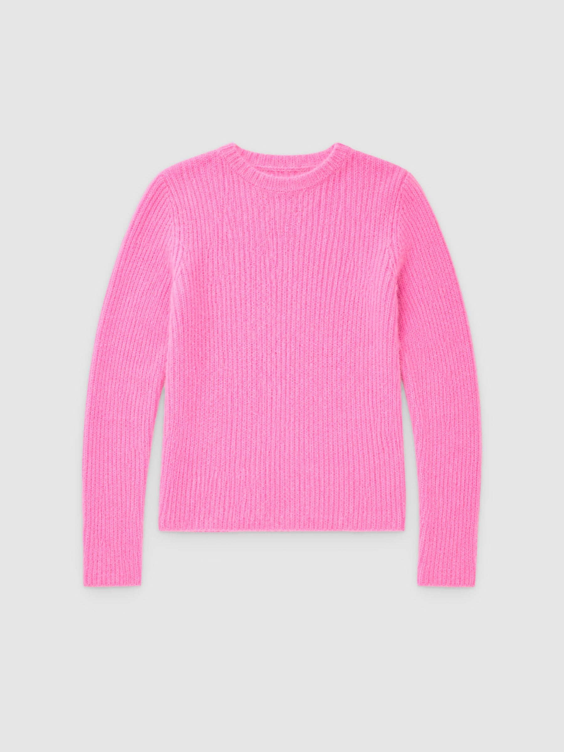 Otter fur sweater bubblegum pink middle front view