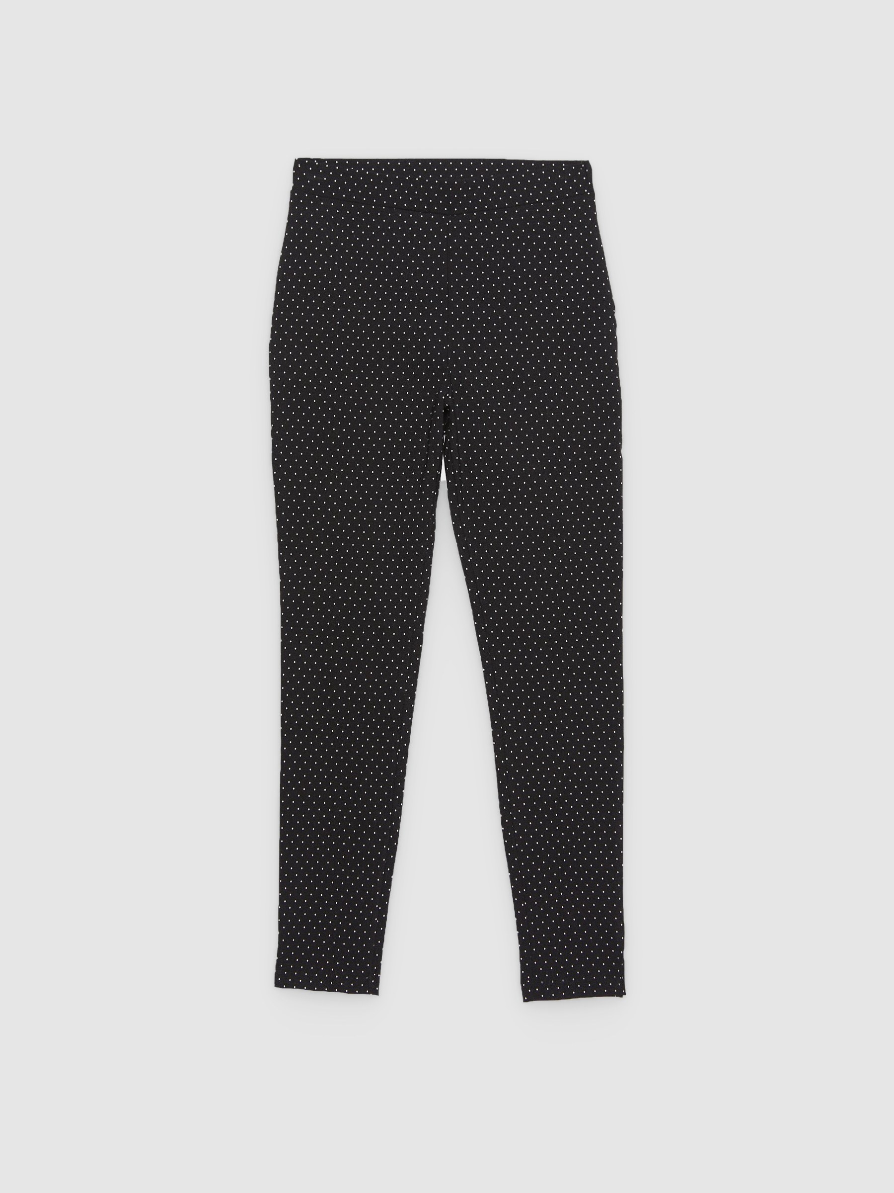 Stretch trousers with zip black front view