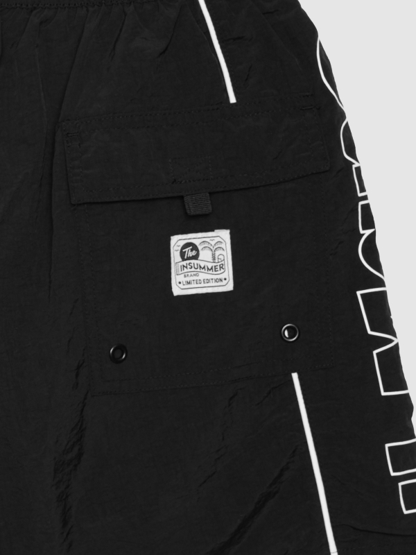 Bañador lateral estampado negro vista detalle
