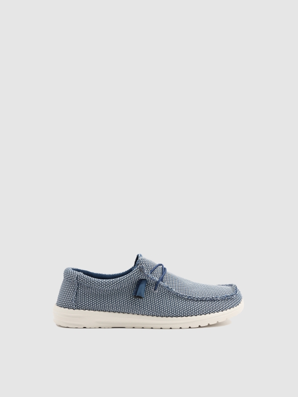 Deportivas nylon elásticos eva azul petróleo