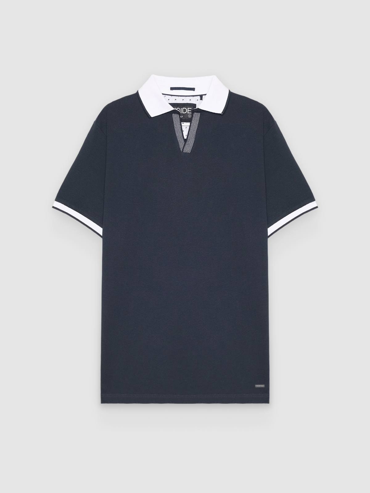 %Pto% Basic polo shirt navy front view