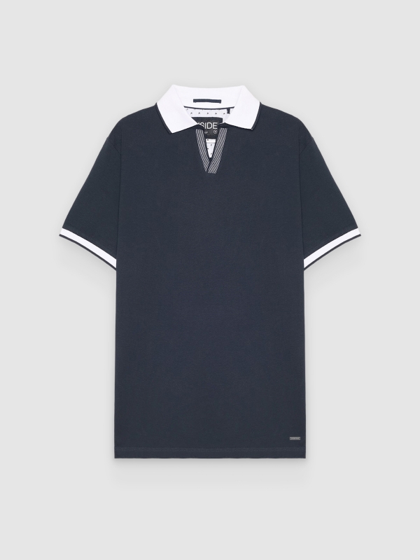  Basic polo shirt navy front view