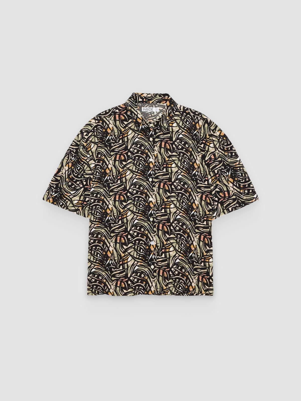 %Pto% Oversize printed shirt multicolor front view
