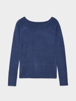 %Pto% Marbled boat sweater navy front view