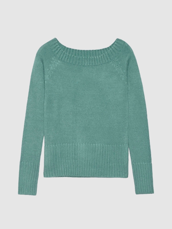  Marbled boat sweater emerald front view