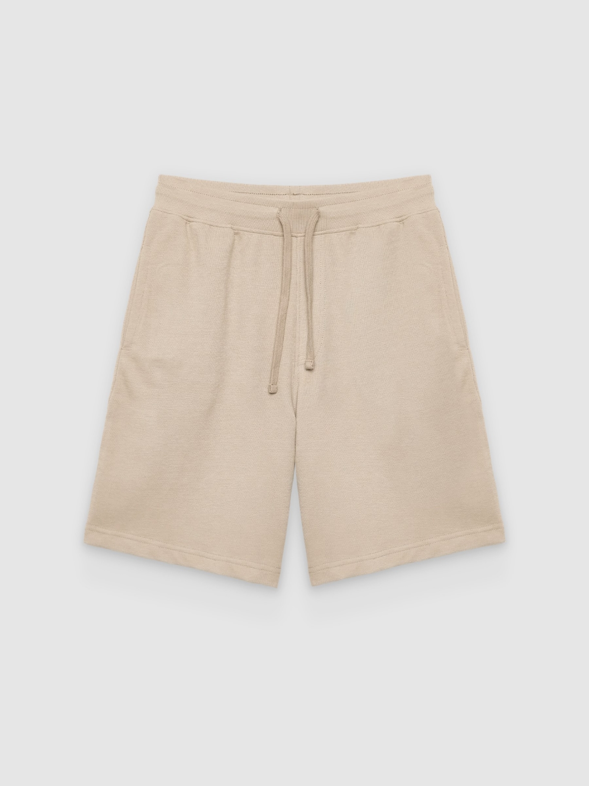 %Pto% Fleece athletic shorts beige front view