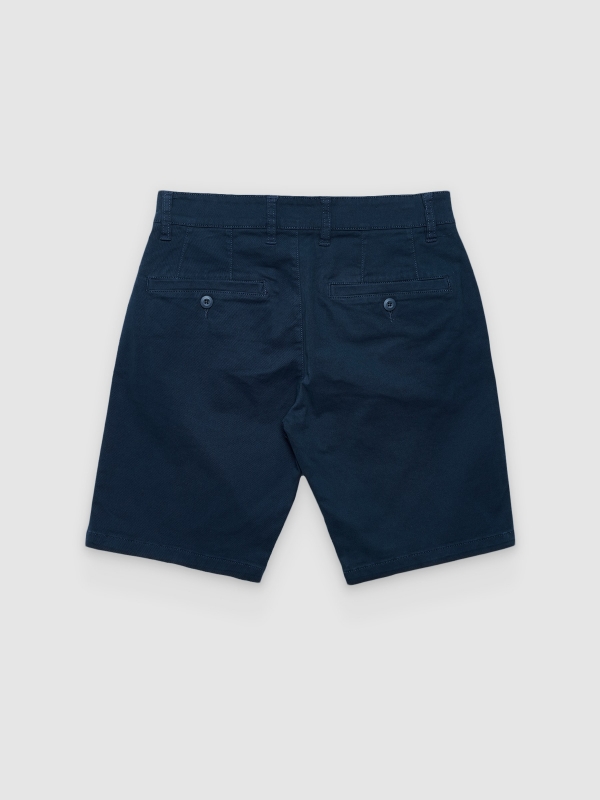 Bermuda Chino casual azul petróleo vista traseira