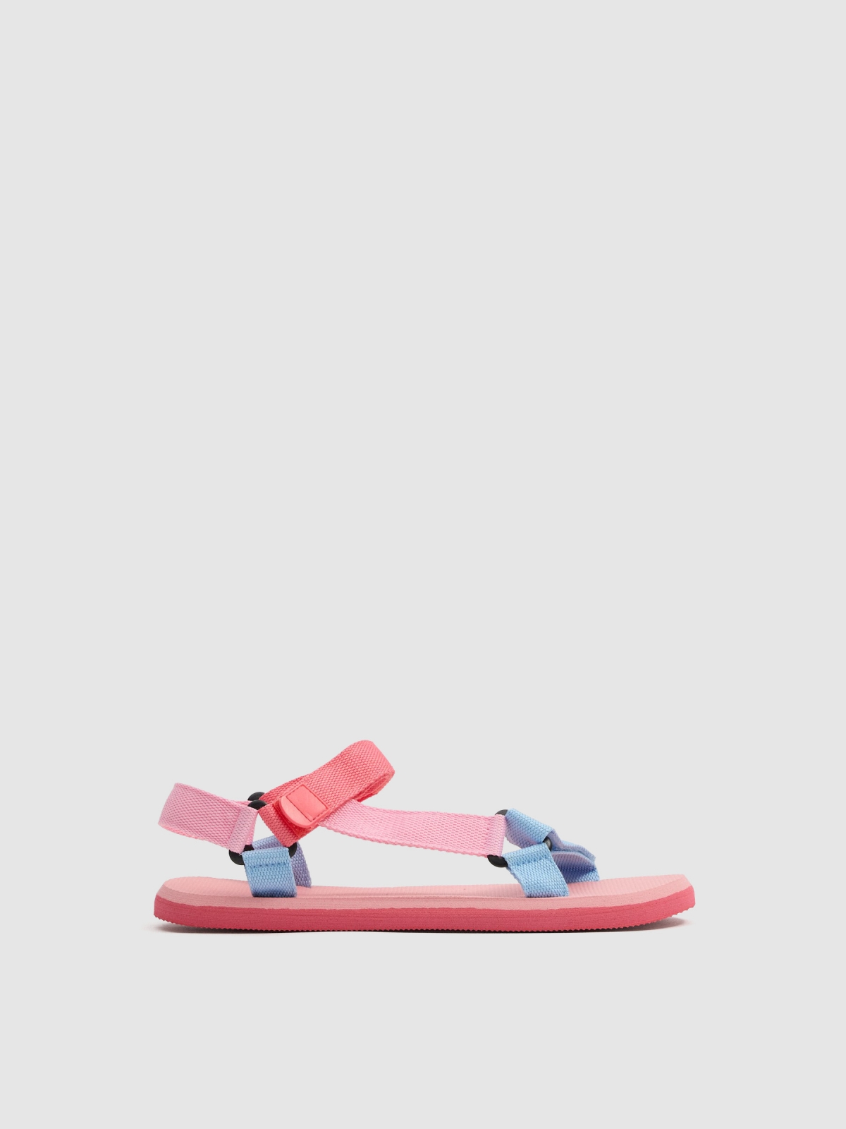Two-tone jelly sandals multicolor zenithal view