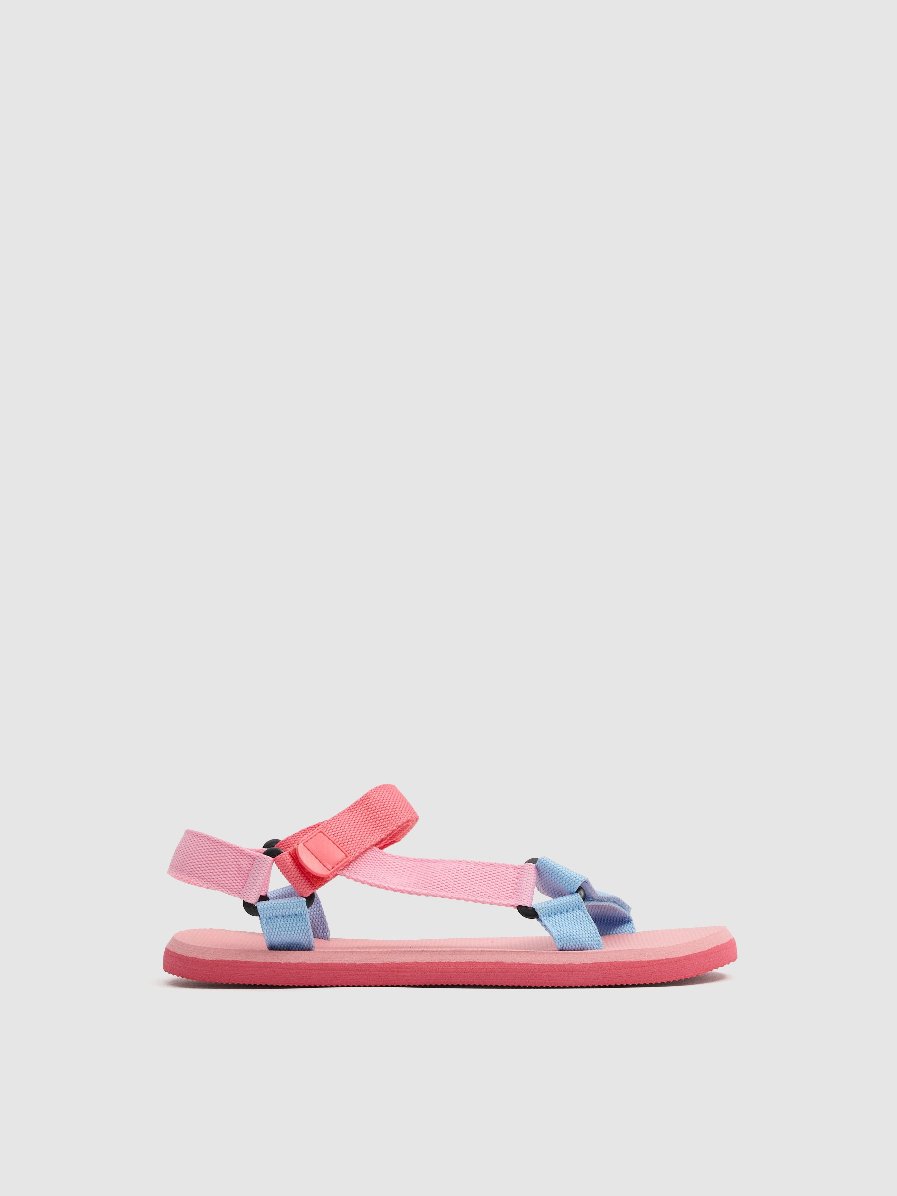 Two-tone jelly sandals multicolor zenithal view