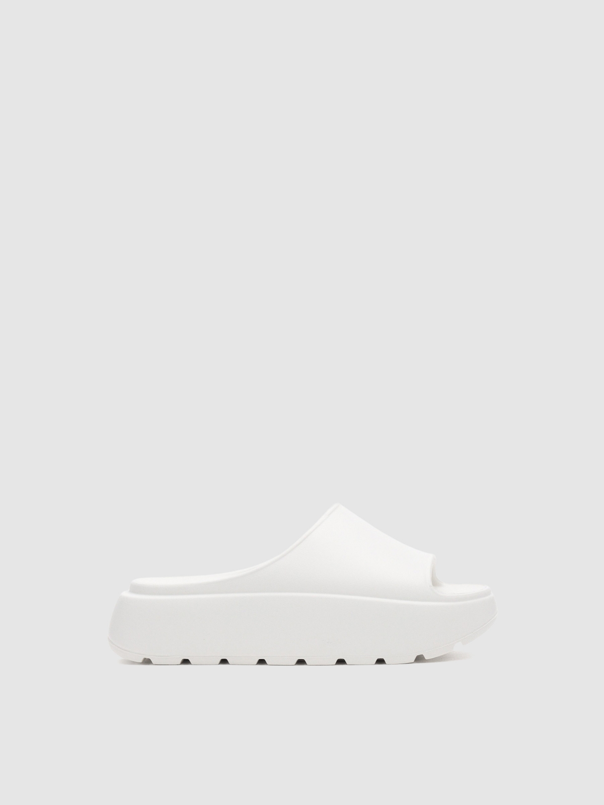 Chinelo pala plataforma branco vista superior