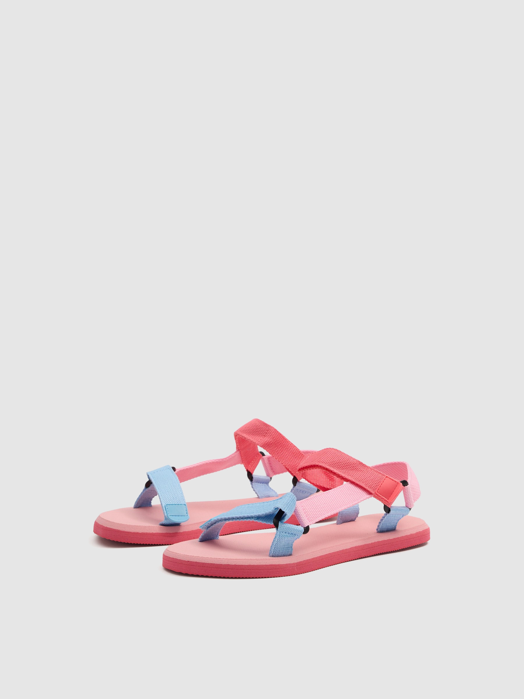 Two-tone jelly sandals multicolor zenithal view