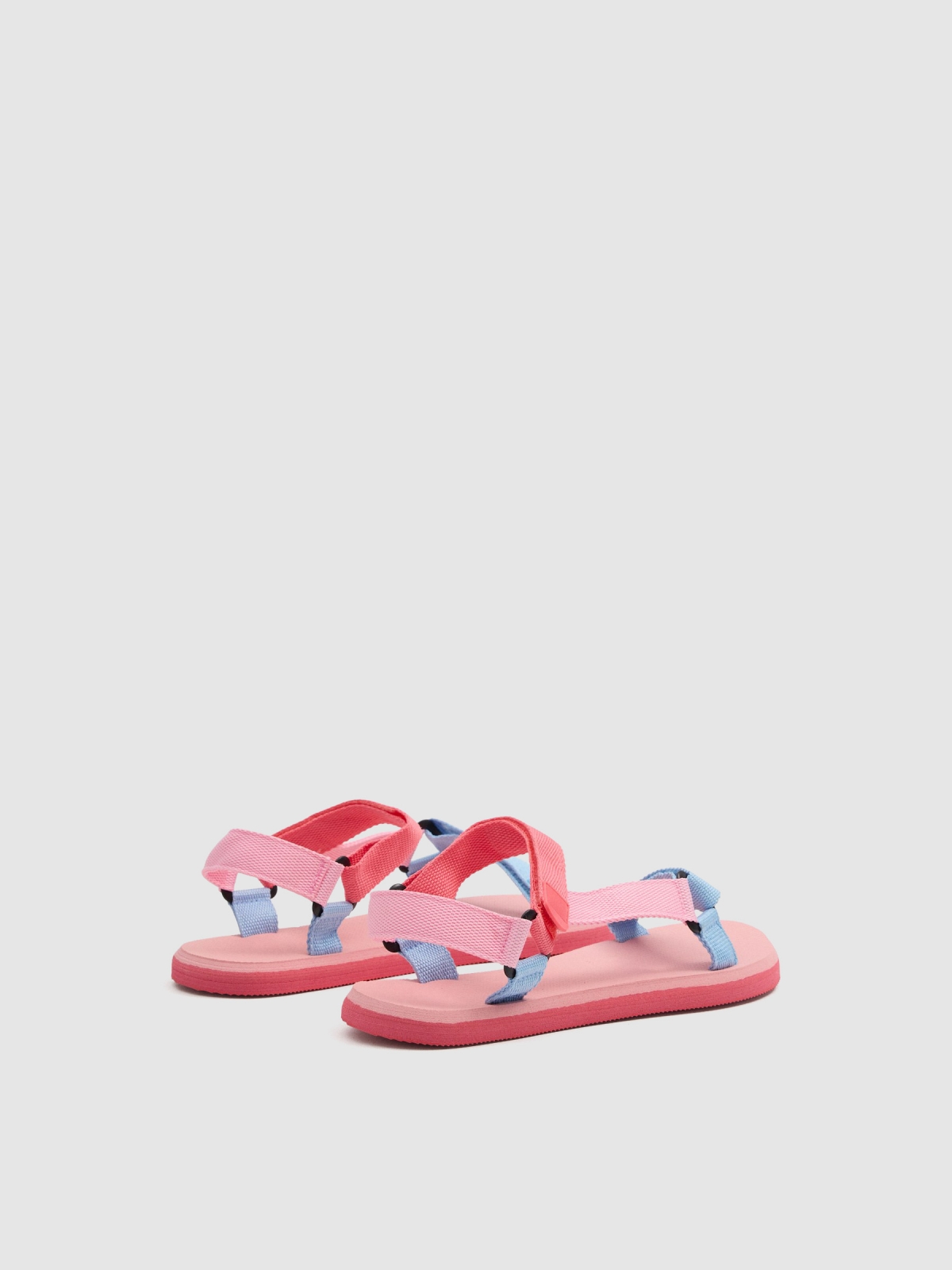 Two-tone jelly sandals multicolor 45º back view