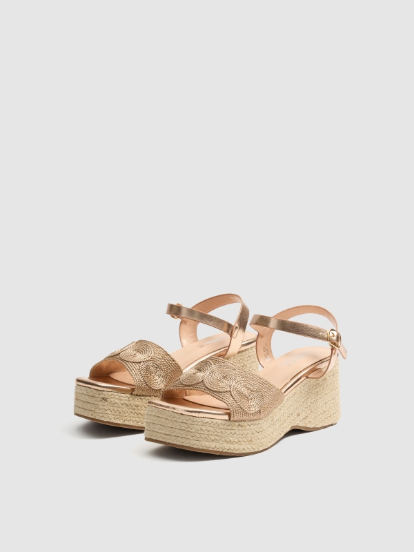 Golden wedges golden/silver 45º back view