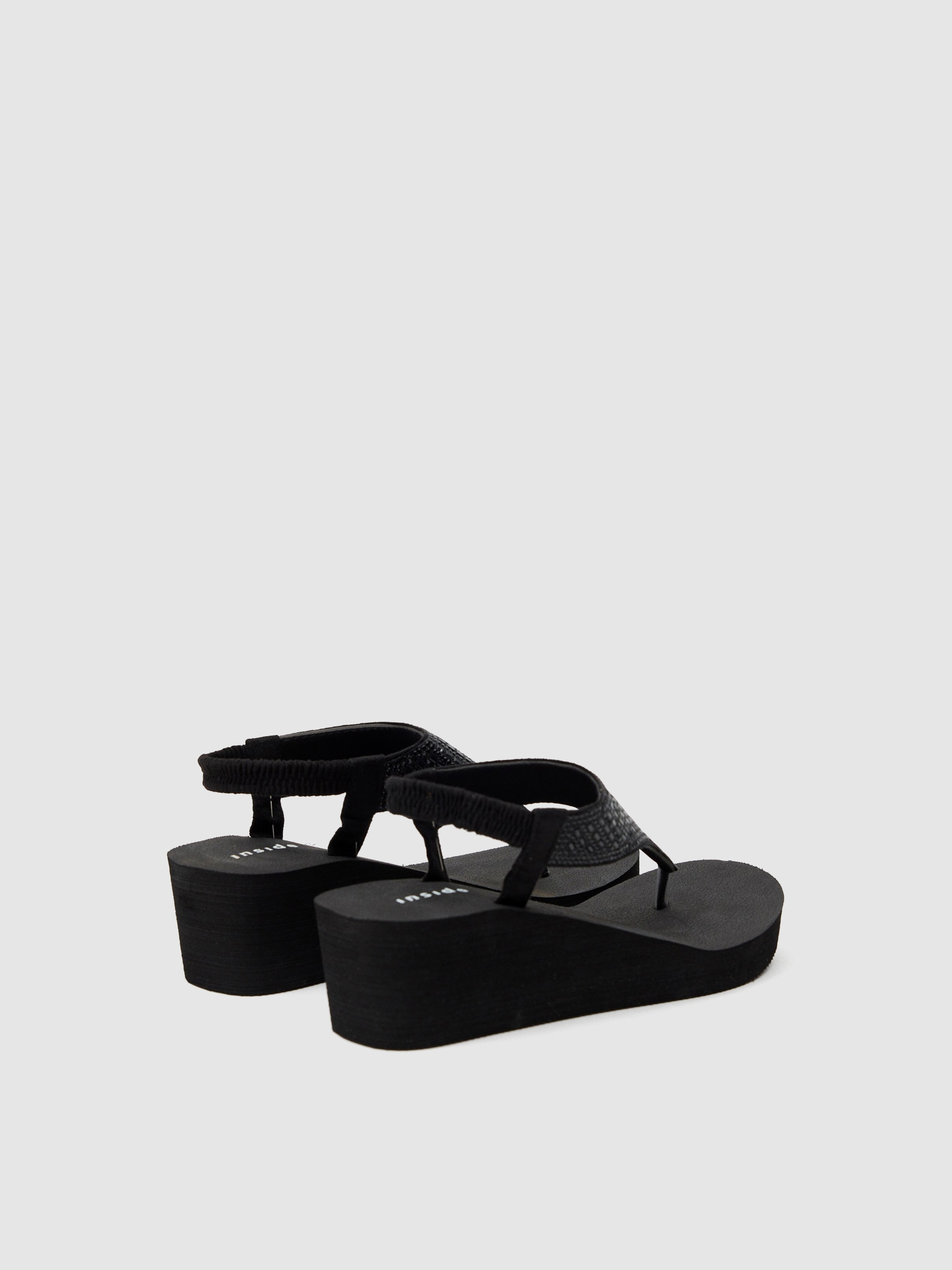 Chanclas dedo cuña negro vista cenital
