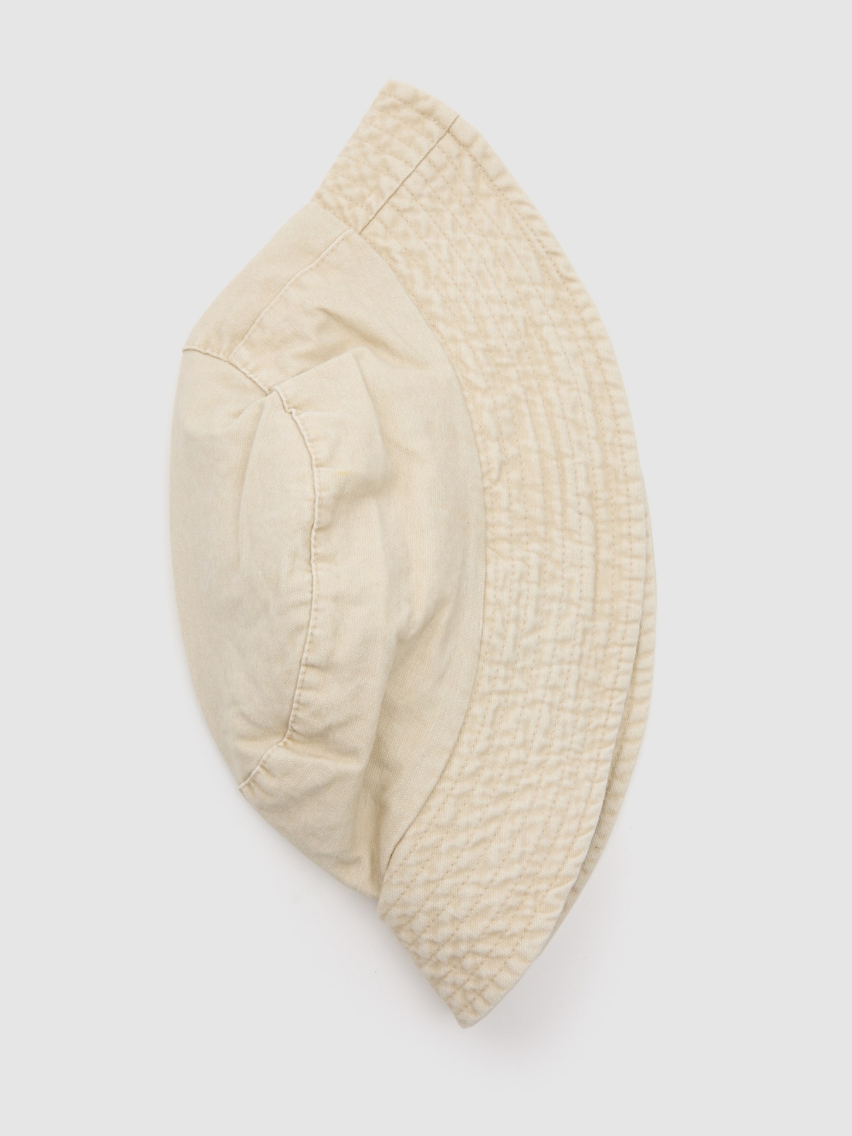 Simple bucket hat beige front view
