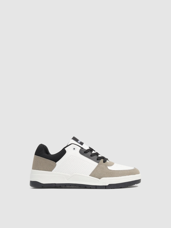 Zapatillas bajas skater combinadas blanco vista perfil