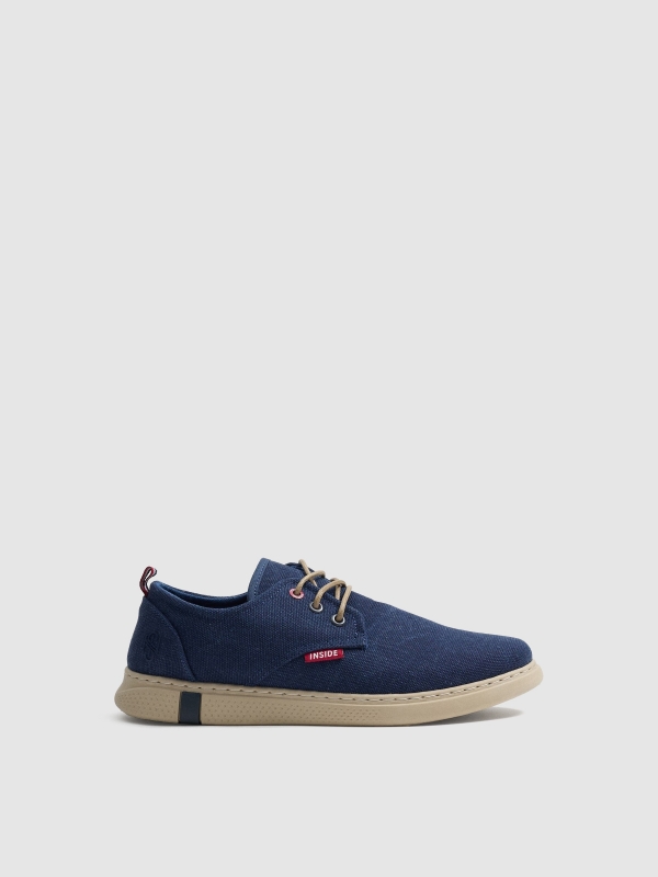 Blue canvas shoes dark blue