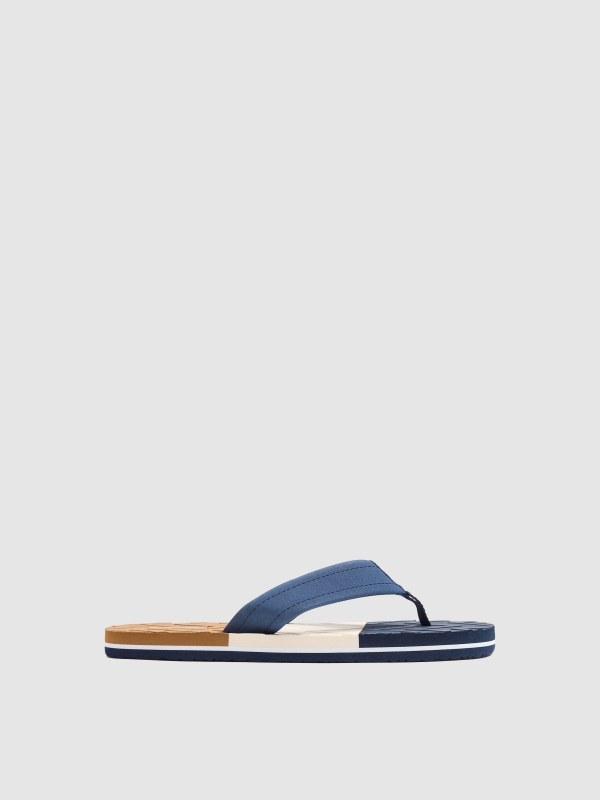 Chanclas dedo combinada azul vista cenital