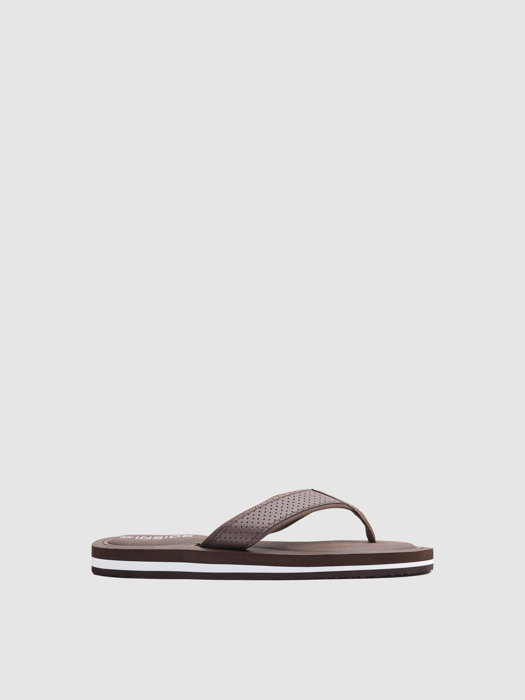 Brown comfort toe sandal dark brown zenithal view
