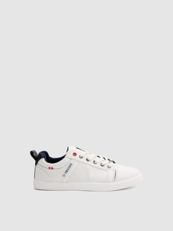 Zapatillas lona blancas blanco vista perfil