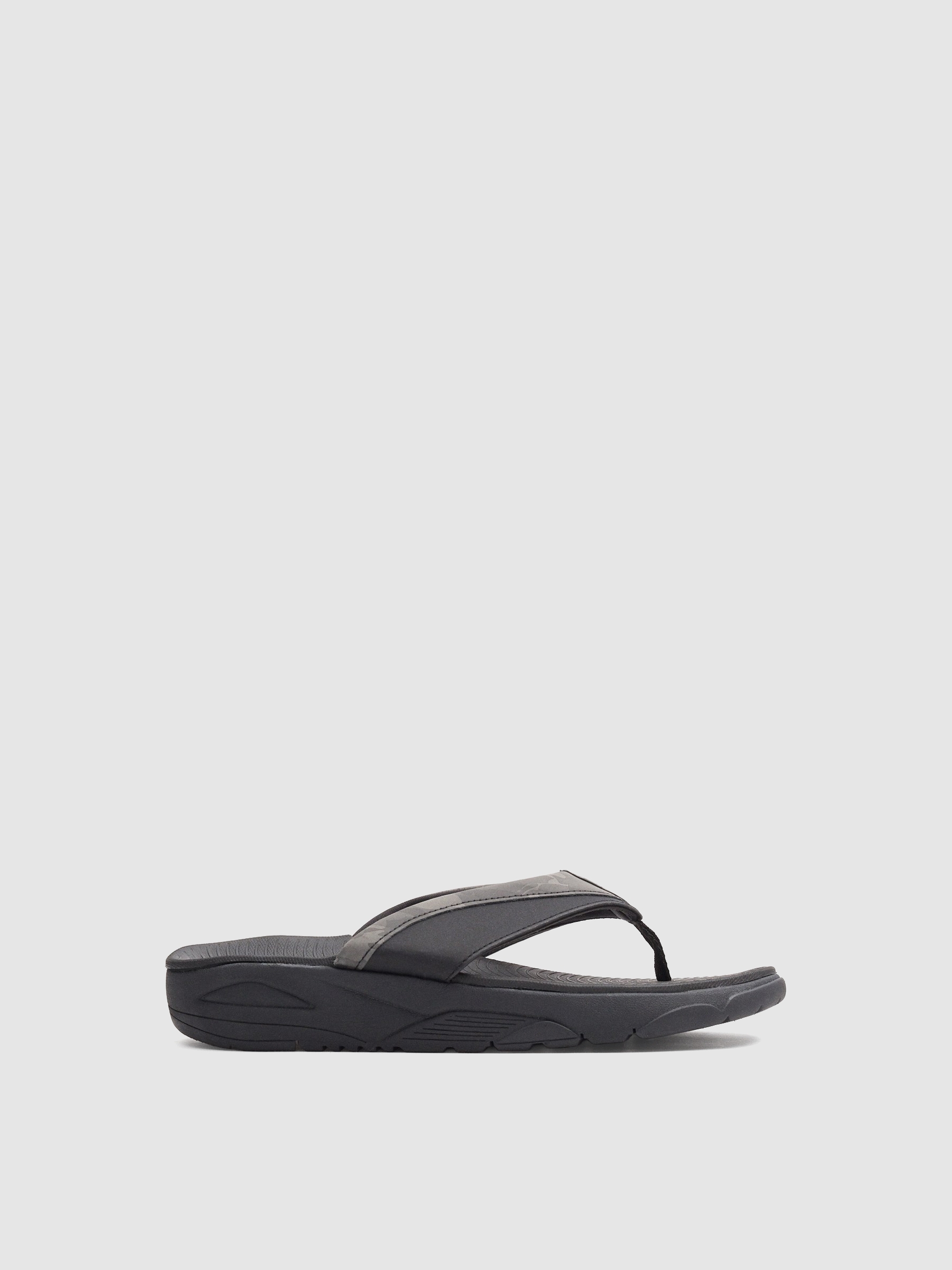 Chinelo dedo plataforma preto vista superior