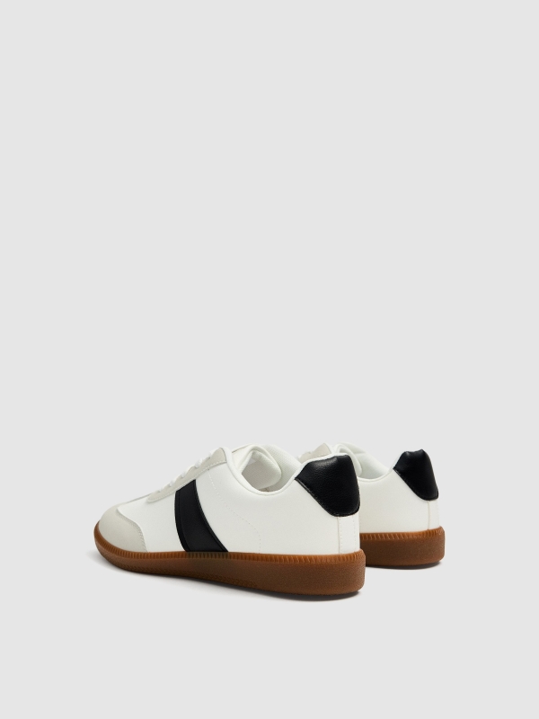 Zapatillas bajas retro blancas blanco vista trasera 45º