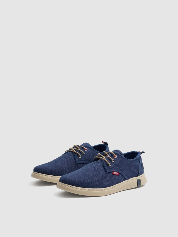 Blue canvas shoes dark blue