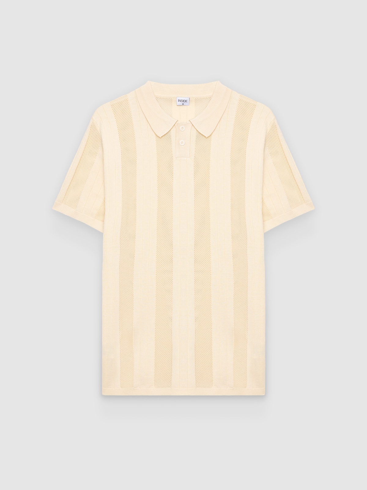 %Pto% Knitted polo shirt with buttons raw front view
