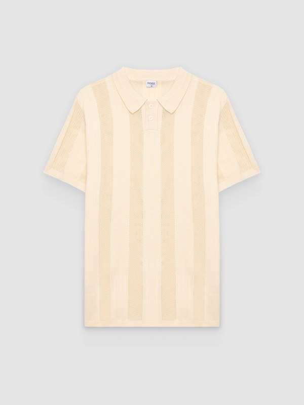  Polo de malha com botões crua vista frontal