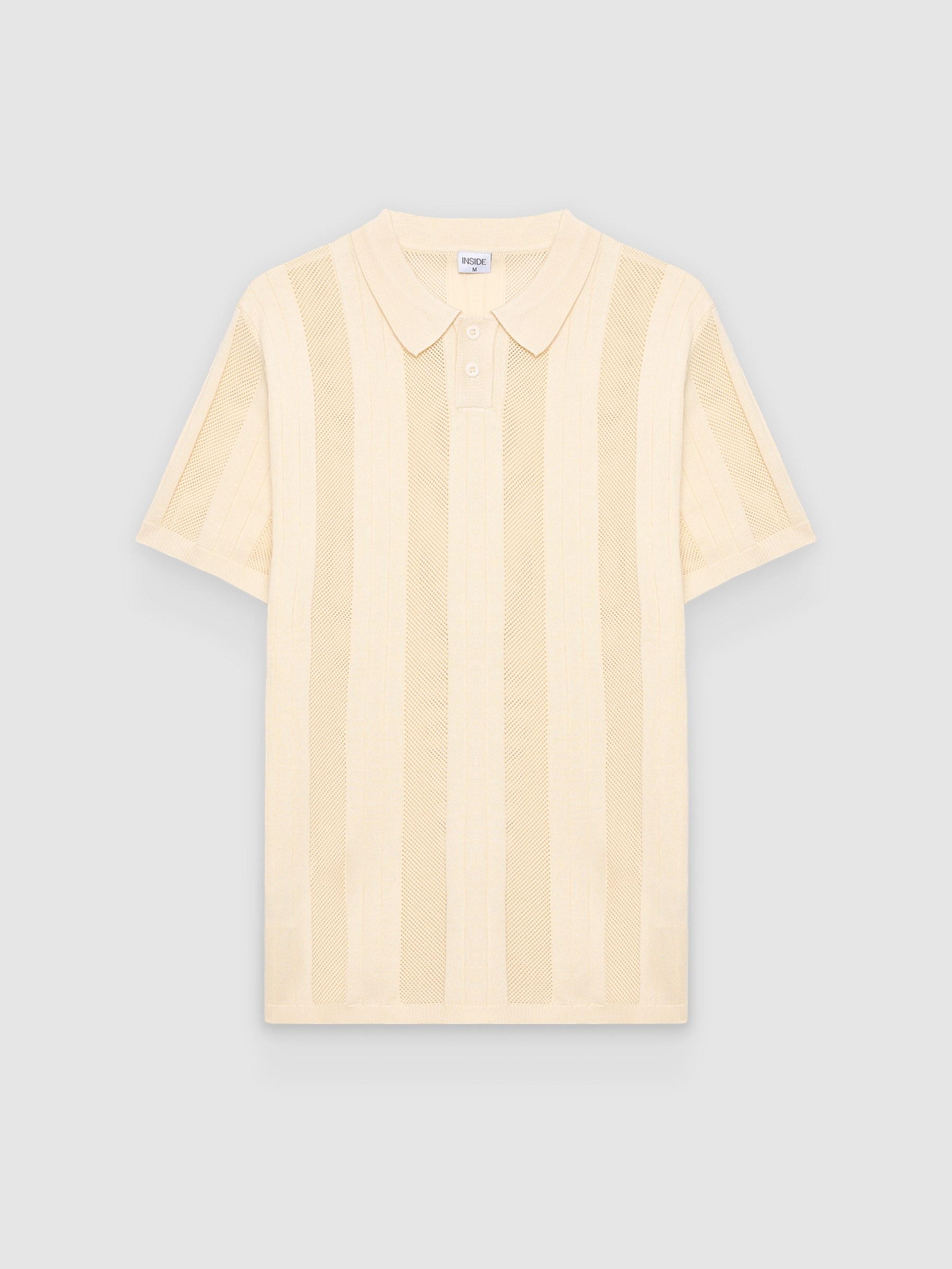  Polo de malha com botões crua vista frontal