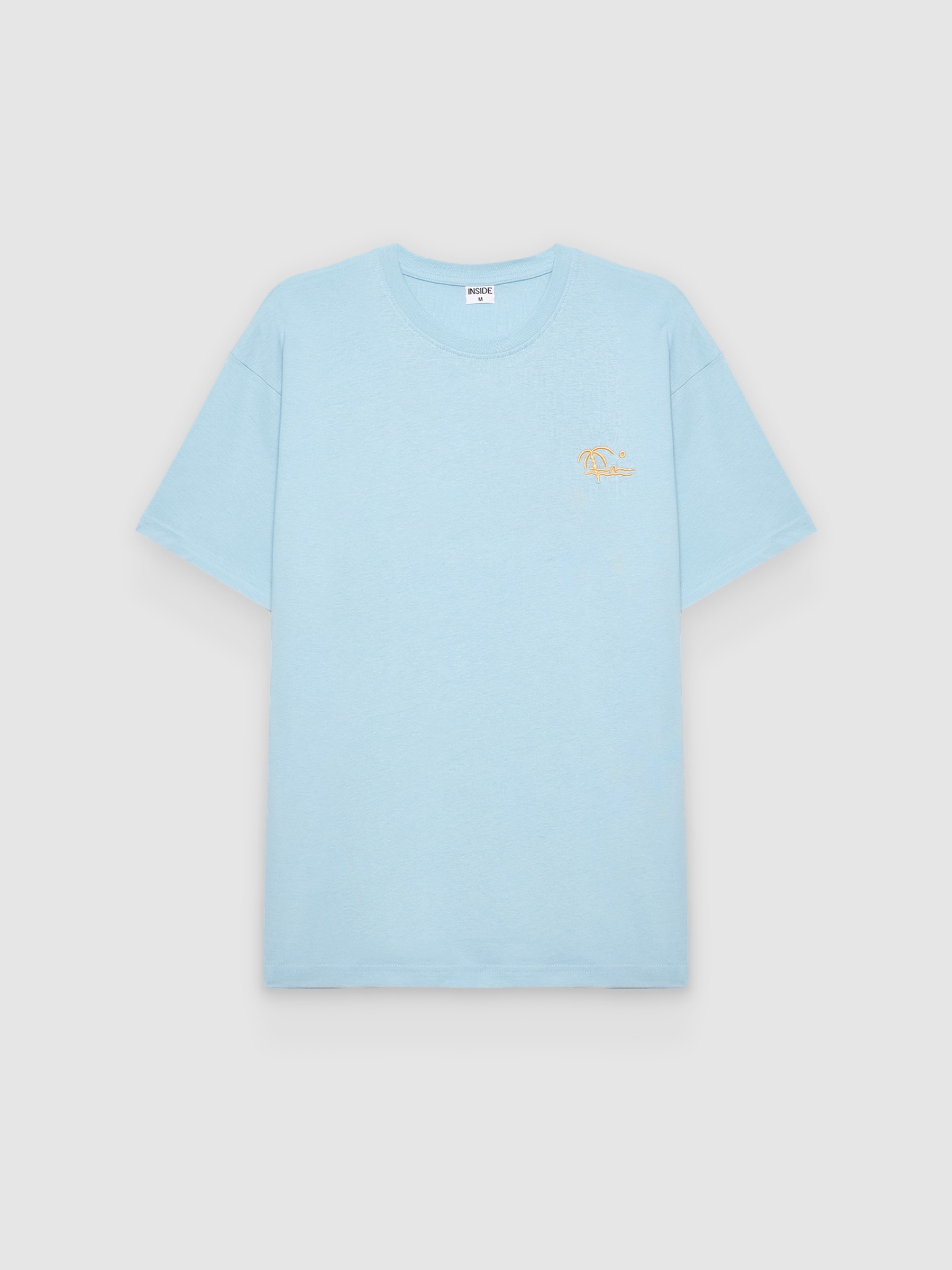  Beach mini print T-shirt blue front view