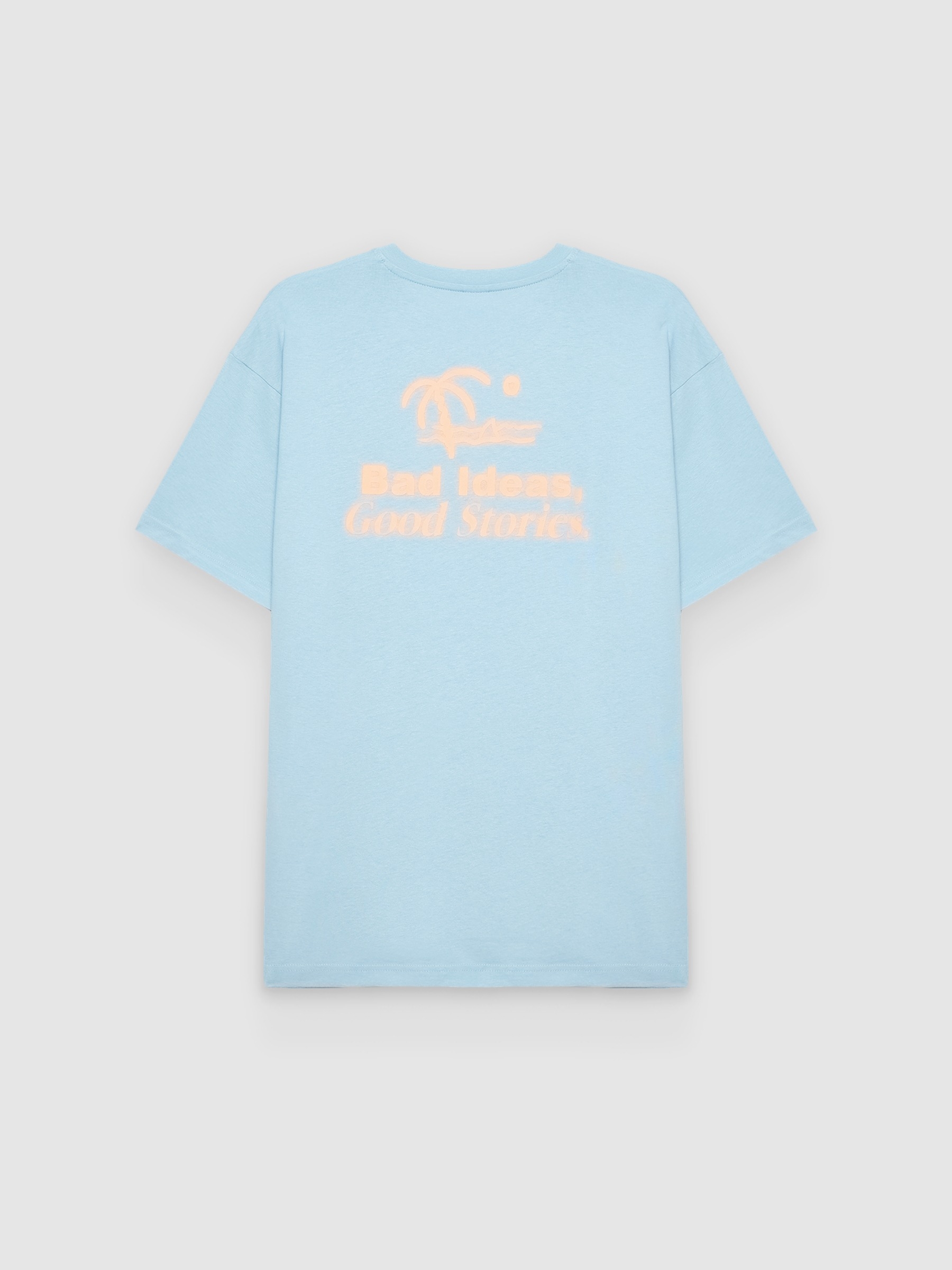  Camiseta mini print praia azul vista frontal