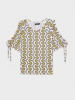 %Pto% Camiseta estampada mangas lazada blanco vista frontal