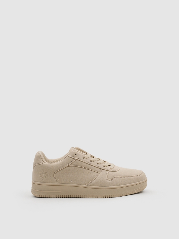 Faux leather skater sneaker white detail view