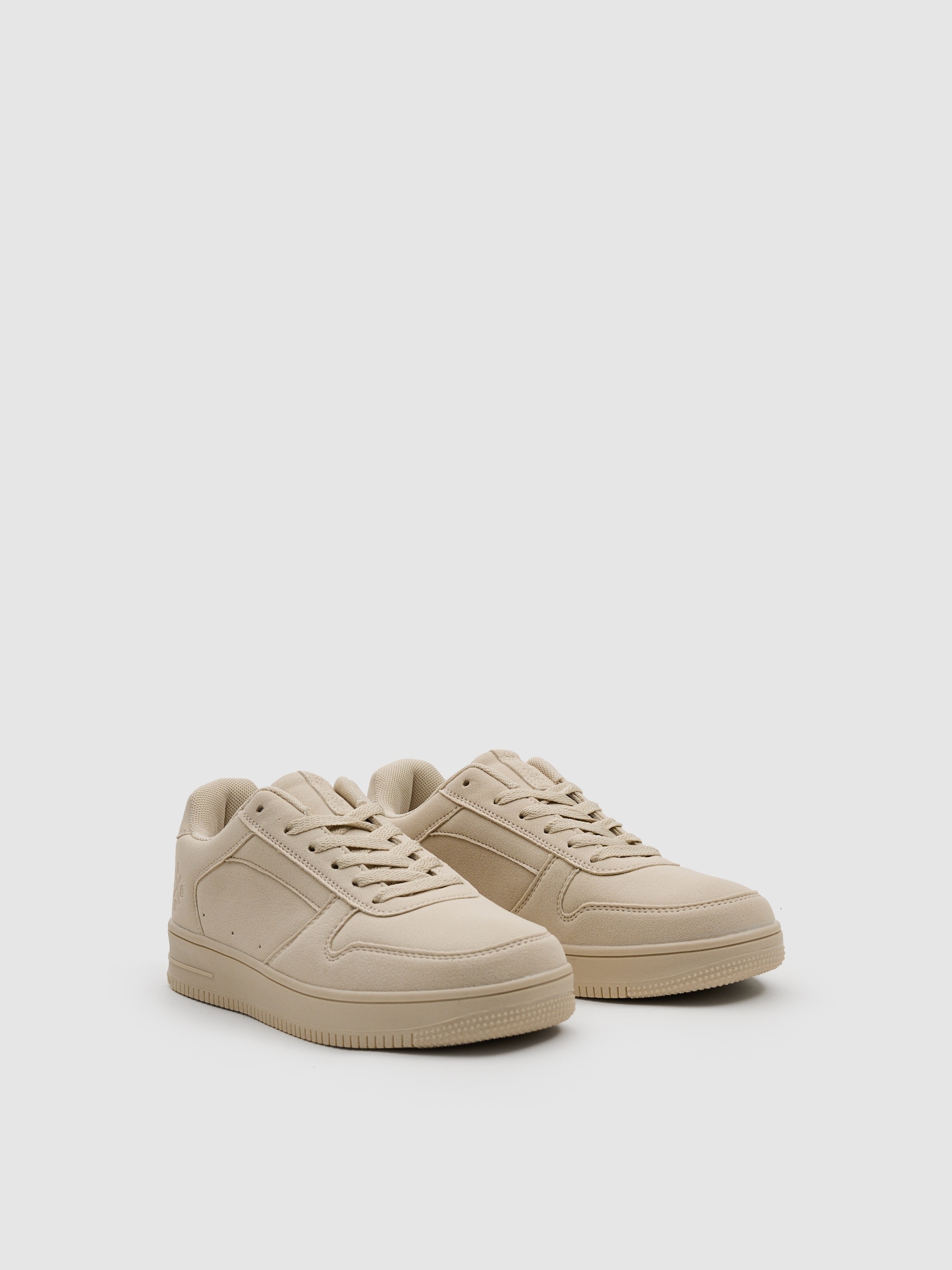 Faux leather skater sneaker white