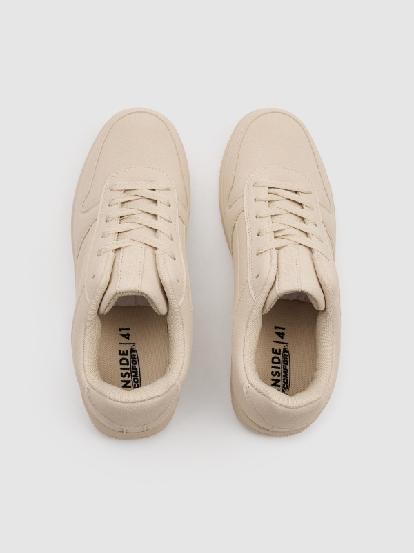 Faux leather skater sneaker white detail view