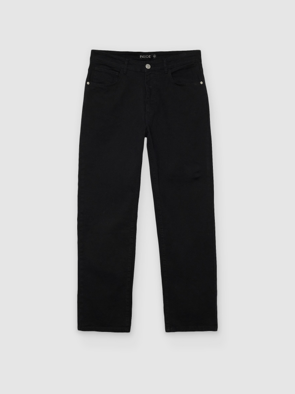  Jeans de cor básica preto vista frontal