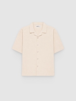 %Pto% Camisa lino oversize cuello resort crudo vista frontal