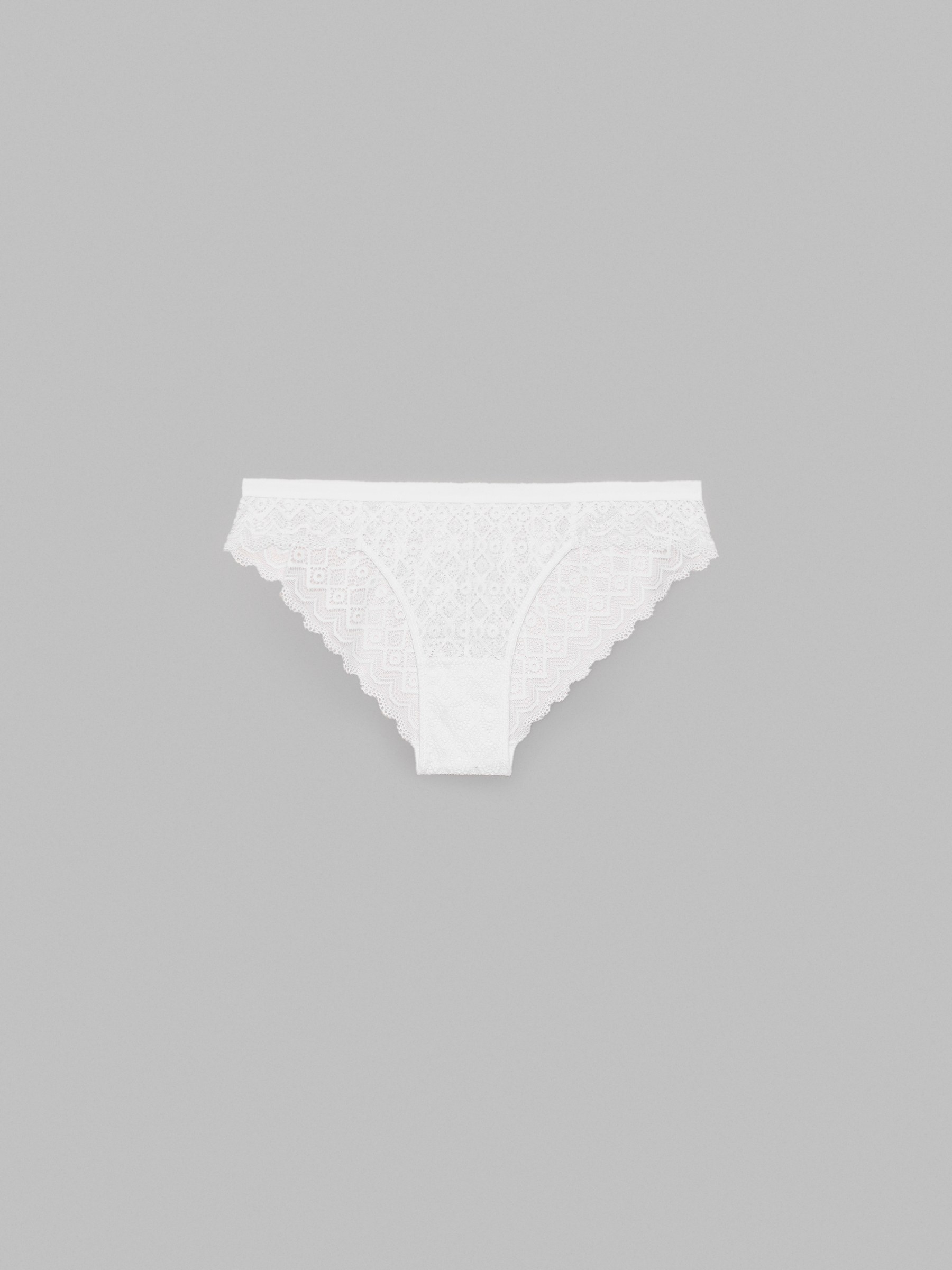 Classic white lace panties white front view