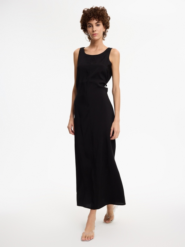 Maxi dress with cut-out back black detail view