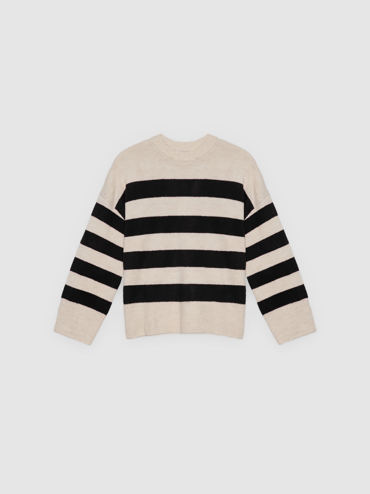 %Pto% Oversized sweater with stripes multicolor front view