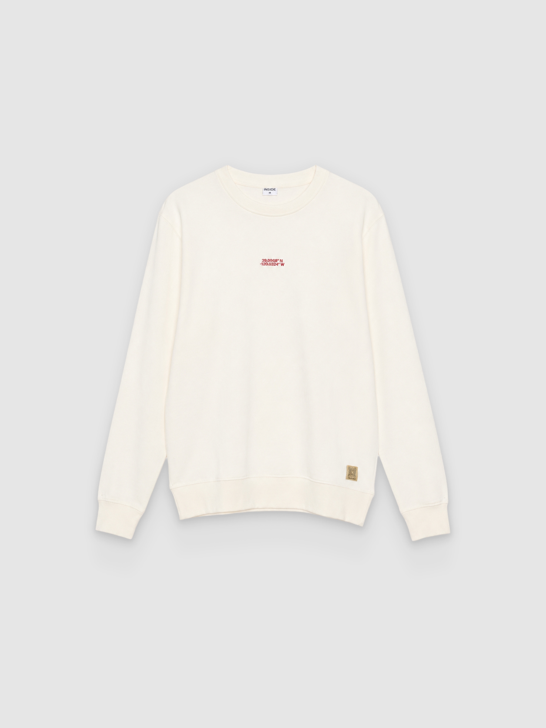  Sudadera coordenadas oversize crudo vista frontal