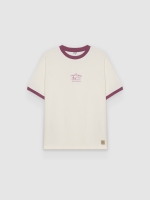 %Pto% Camiseta bordada country roads crua vista frontal