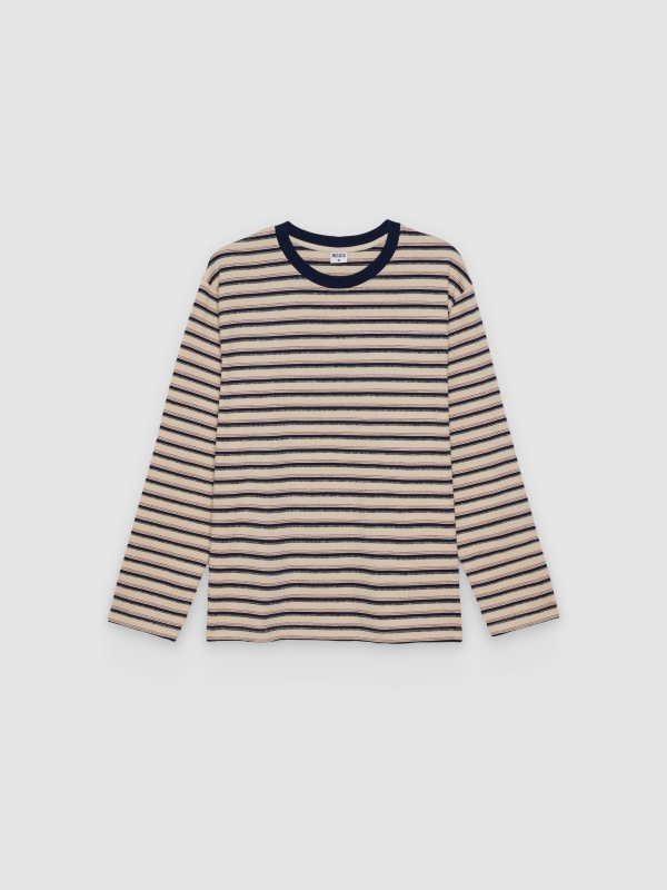  Camiseta jacquard de rayas crudo vista frontal