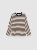 %Pto% Camiseta jacquard listrada crua vista frontal