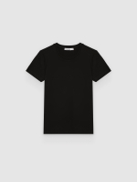%Pto% Basic cotton regular t-shirt black front view