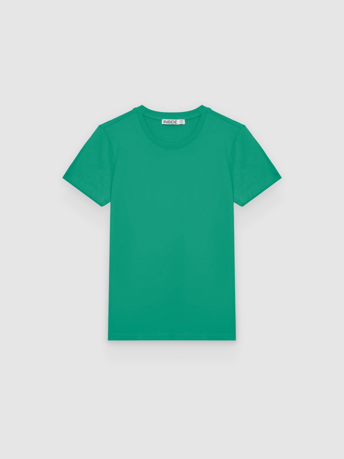 %Pto% Camiseta básica de algodão regular verde vista frontal