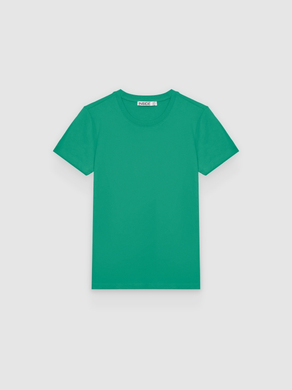 Basic cotton regular t-shirt green front view