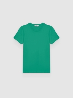 %Pto% Basic cotton regular t-shirt green front view