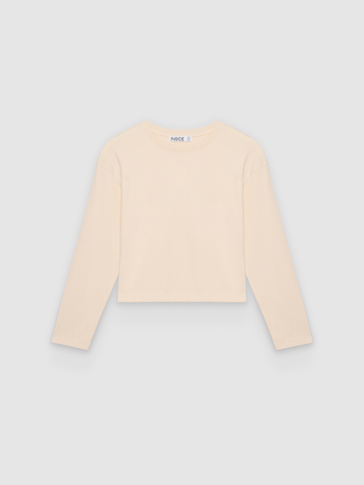 %Pto% Basic cotton long-sleeve T-shirt raw front view